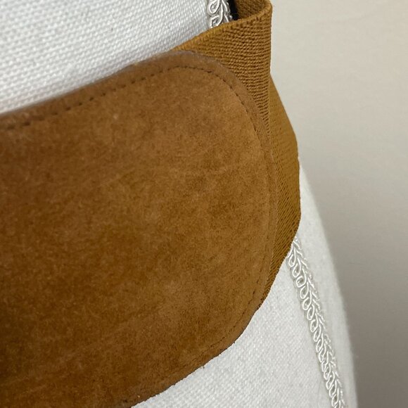 Womens Vintage Suede Leather Brass Filigree Wide Stretch Belt Heritage Boho 3" - Picture 5 of 11